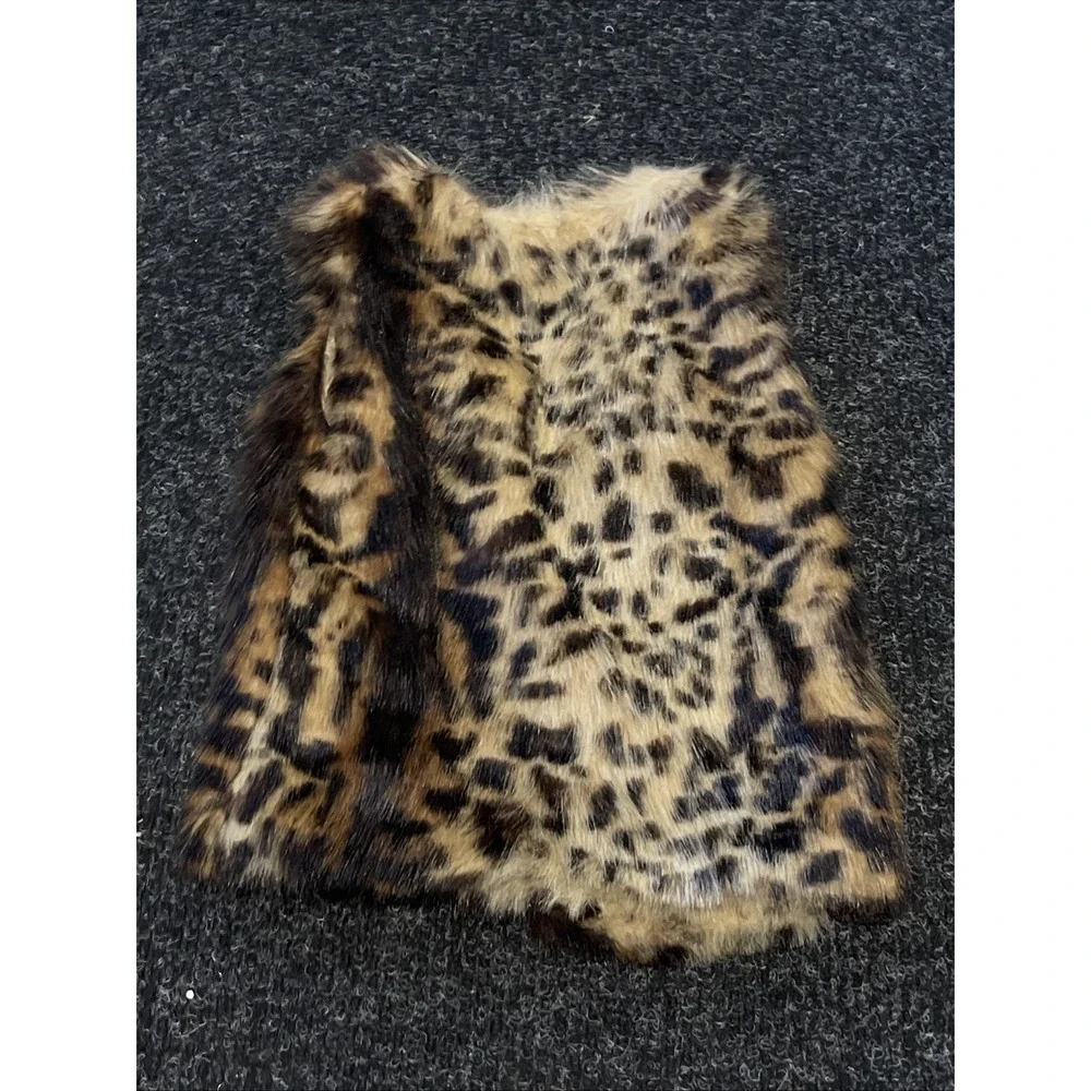 Girl's Faux Fur Leopard Print 12-18 Months